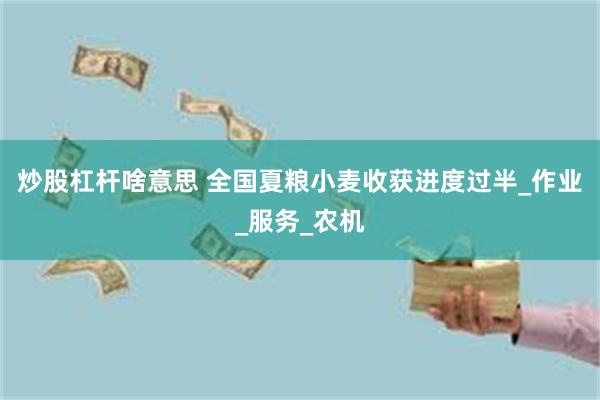 炒股杠杆啥意思 全国夏粮小麦收获进度过半_作业_服务_农机