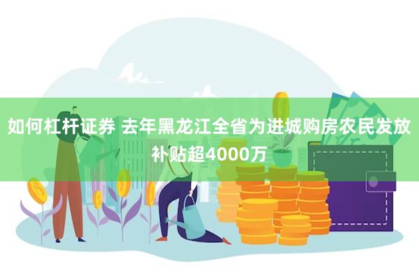 如何杠杆证券 去年黑龙江全省为进城购房农民发放补贴超4000万