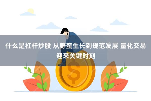 什么是杠杆炒股 从野蛮生长到规范发展 量化交易迎来关键时刻
